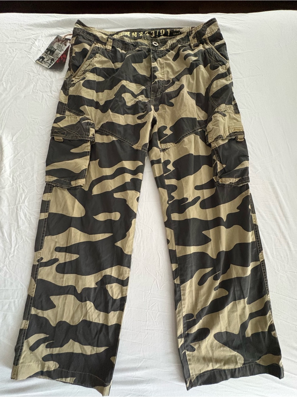 Stone Touch Camo Cargo Pants Men’s 38x32 Military Utility NWT